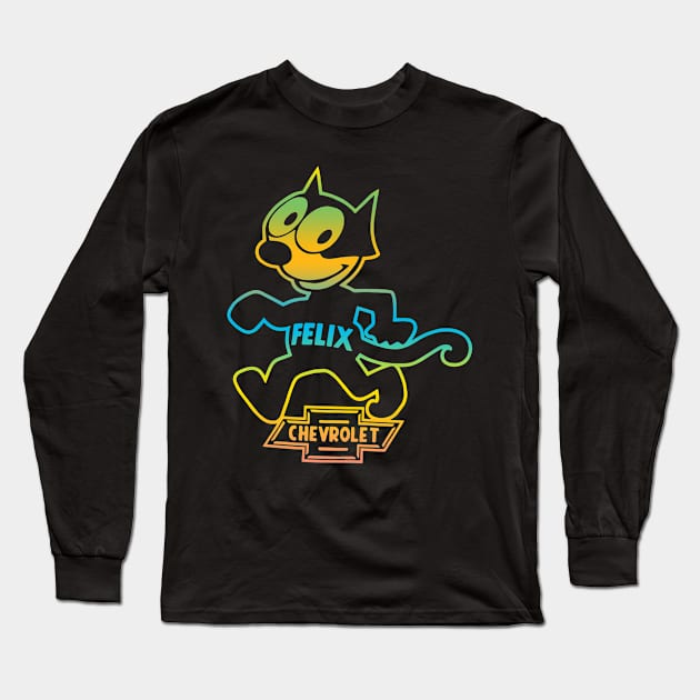 the lightning cat happy christmas Long Sleeve T-Shirt by skeleton sitting chained